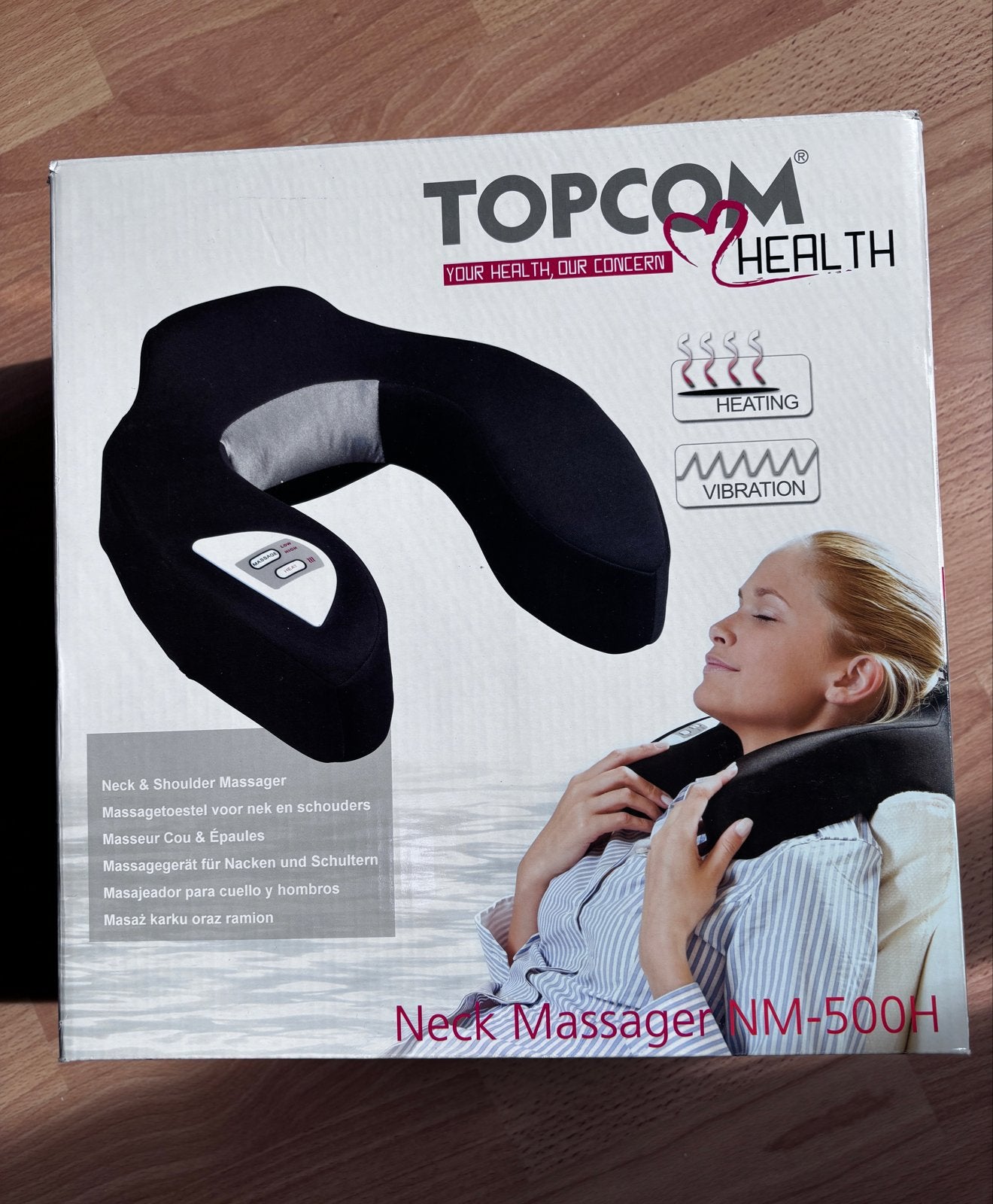 Topcom Nek & Schouder Massager NM-500H met warmte en vibrati, Ophalen, Zo goed als nieuw, Massagestoel of Kussen