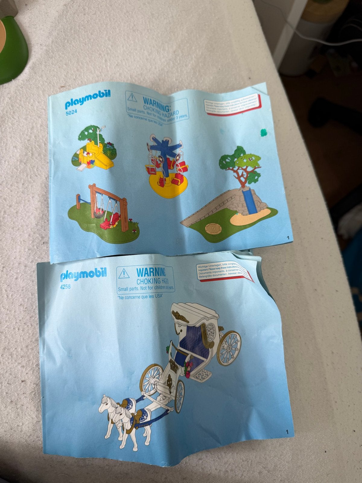 Playmobil 2 complete sets: Koets 4258 & Speeltuin 5024, Ophalen, Gebruikt, Complete set, Voertuig