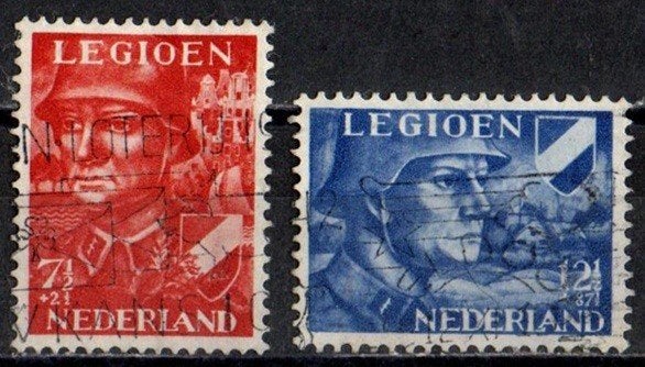 Nederland nr. 402-403 Legioenzegels 1942 gestempeld, Postzegels en Munten, Ophalen of Verzenden, Na 1940, Gestempeld