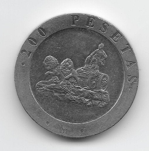Spanje 200 pesetas 1990 KM# 855, Verzenden, Overige landen, Losse munt