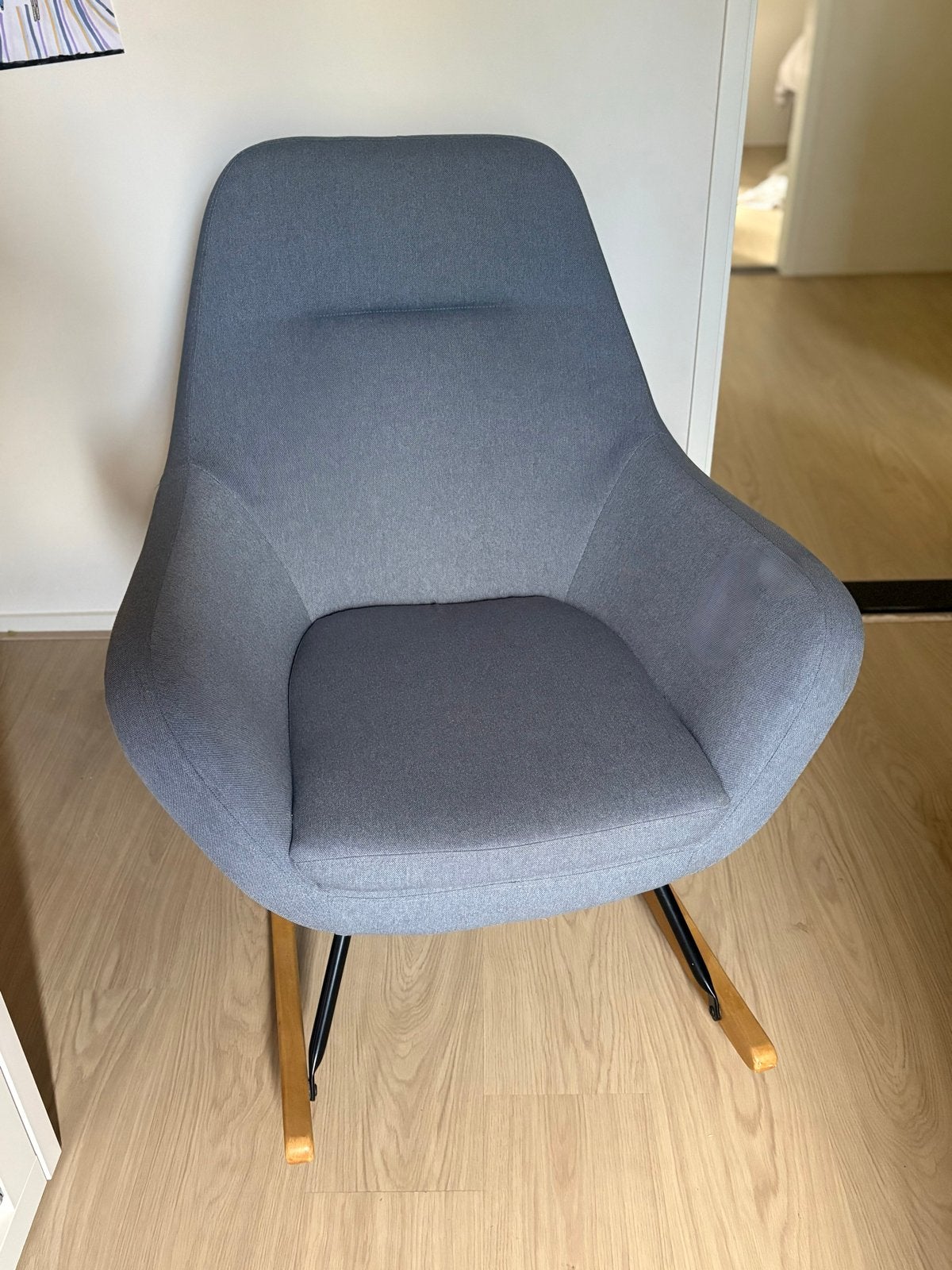 2 Jysk Schommelstoelen - Lichtblauw Stof, Ophalen, Gebruikt, Twee, Blauw