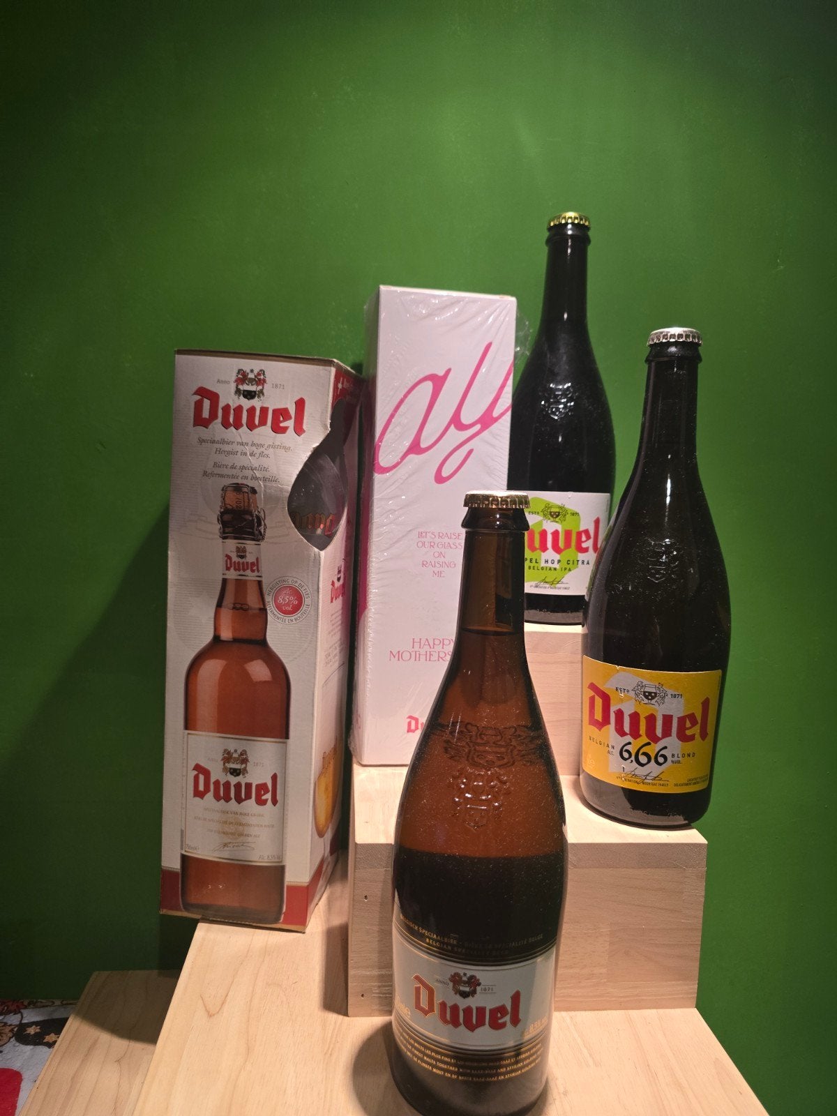 Duvel bierpakket: 5 flessen en 1 glas, Verzamelen, Ophalen of Verzenden, Nieuw, Flesje(s), Duvel
