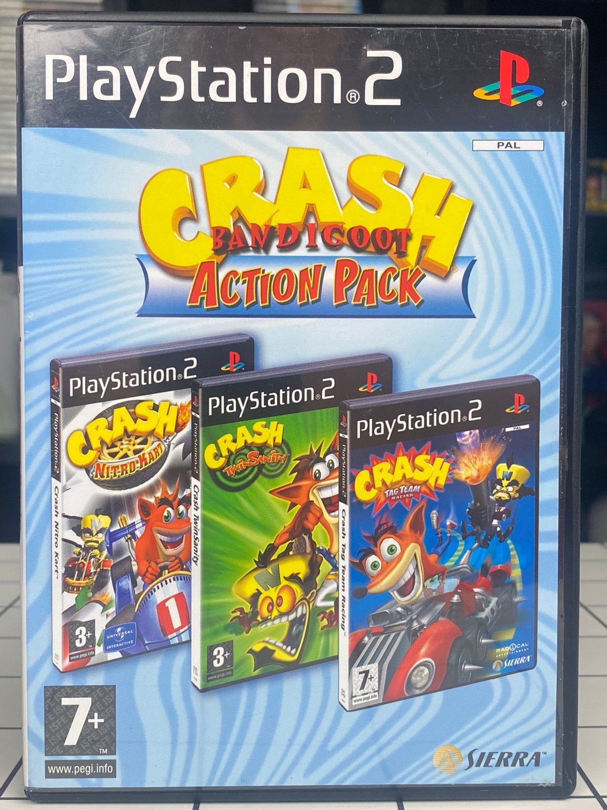 Crash Bandicoot Action Pack - PS2 PlayStation 2 Games - CIB, Avontuur en Actie, Gebruikt, Sierra, Gekoppelde computers