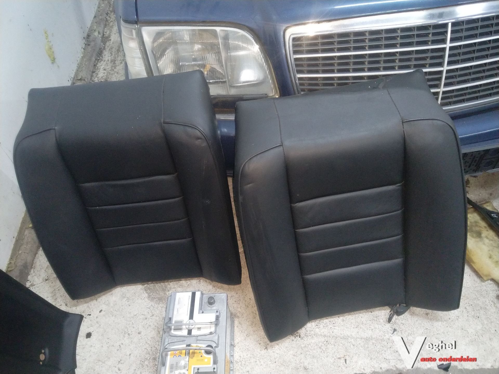 Mercedes w126 sec zwart leren bekleding, Auto-onderdelen, Ophalen, Gebruikt, -, -