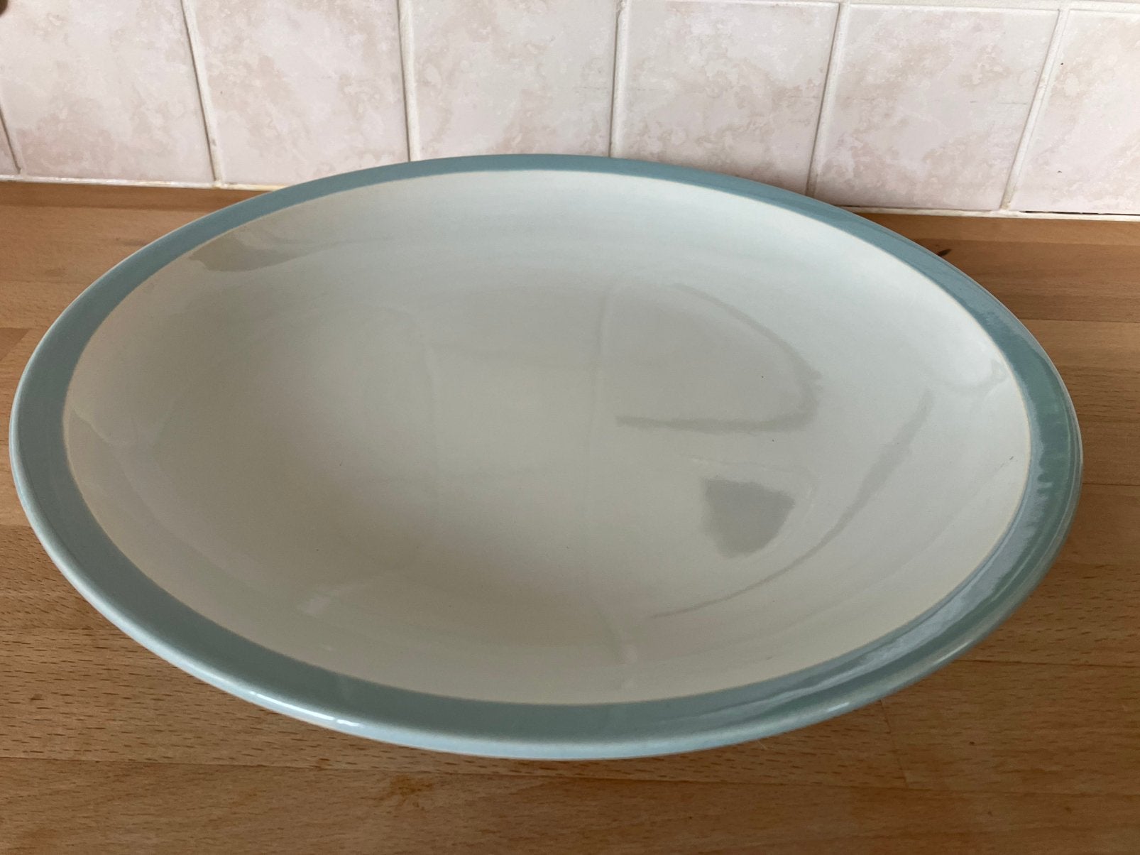 Fris edam Hollandse schaal met blauwe rand, Ophalen