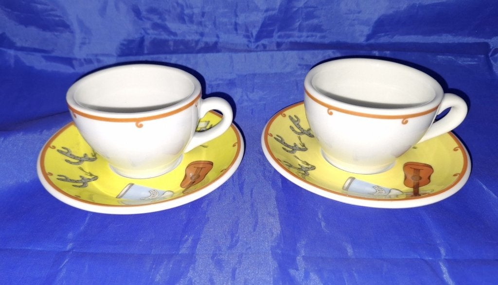 Porcelaine Apilco France Deshoulières espresso kop+schotels, Overige merken, Ophalen of Verzenden, Zo goed als nieuw, Overige stijlen