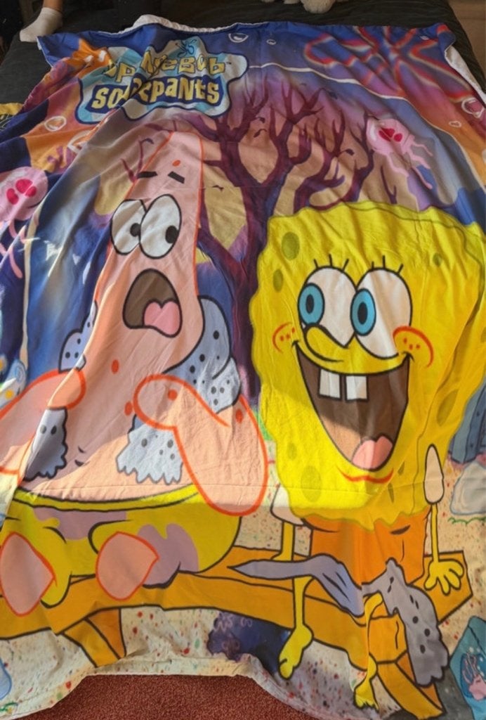 SpongeBob 1-Persoons Dekbedovertrek, Overige merken, Ophalen of Verzenden, Zo goed als nieuw, Meerkleurig
