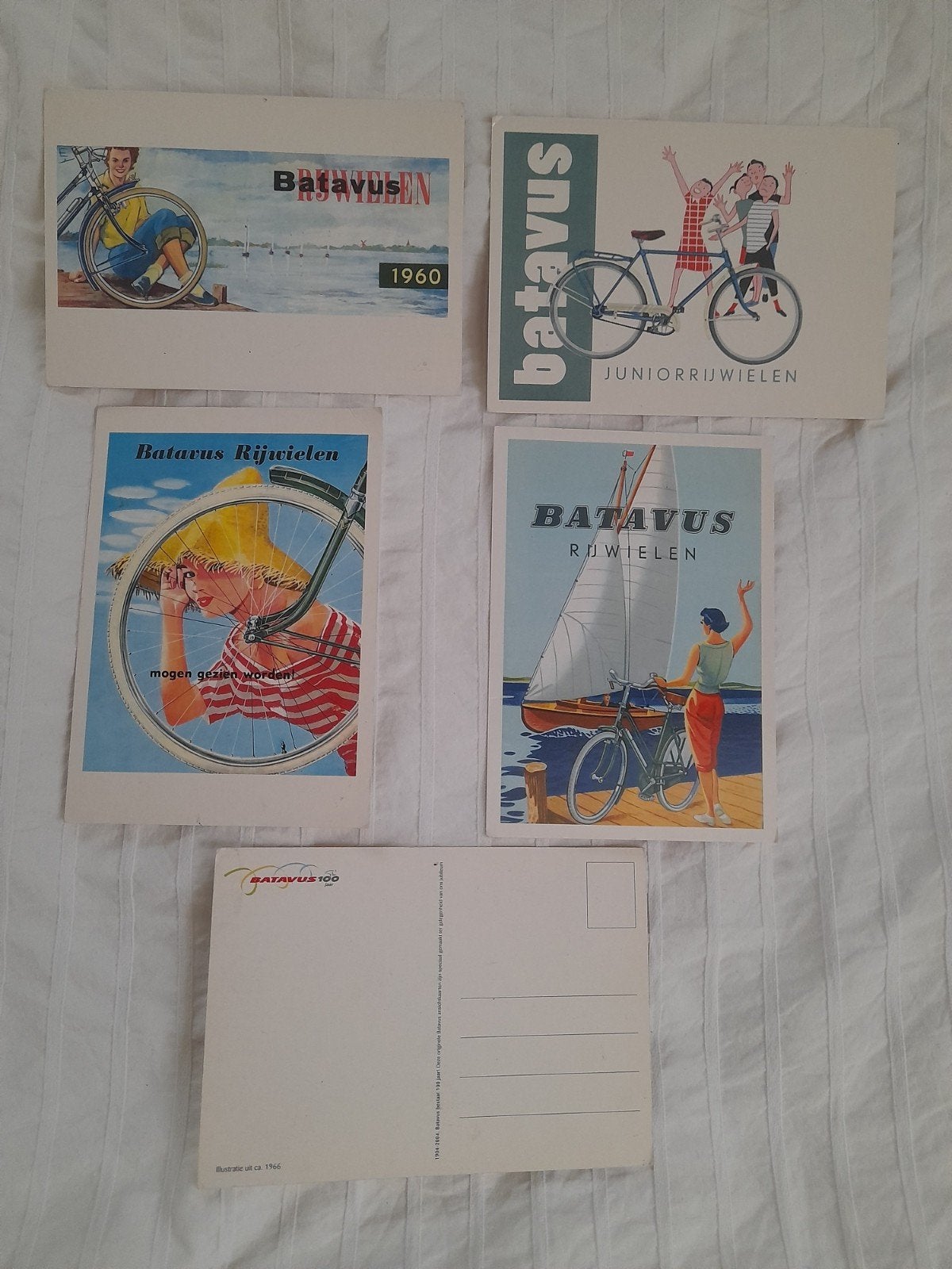 5x Vintage Batavus Rijwielen Ansichtkaarten (1960-1980), Ophalen of Verzenden, 1960 tot 1980, Ongelopen