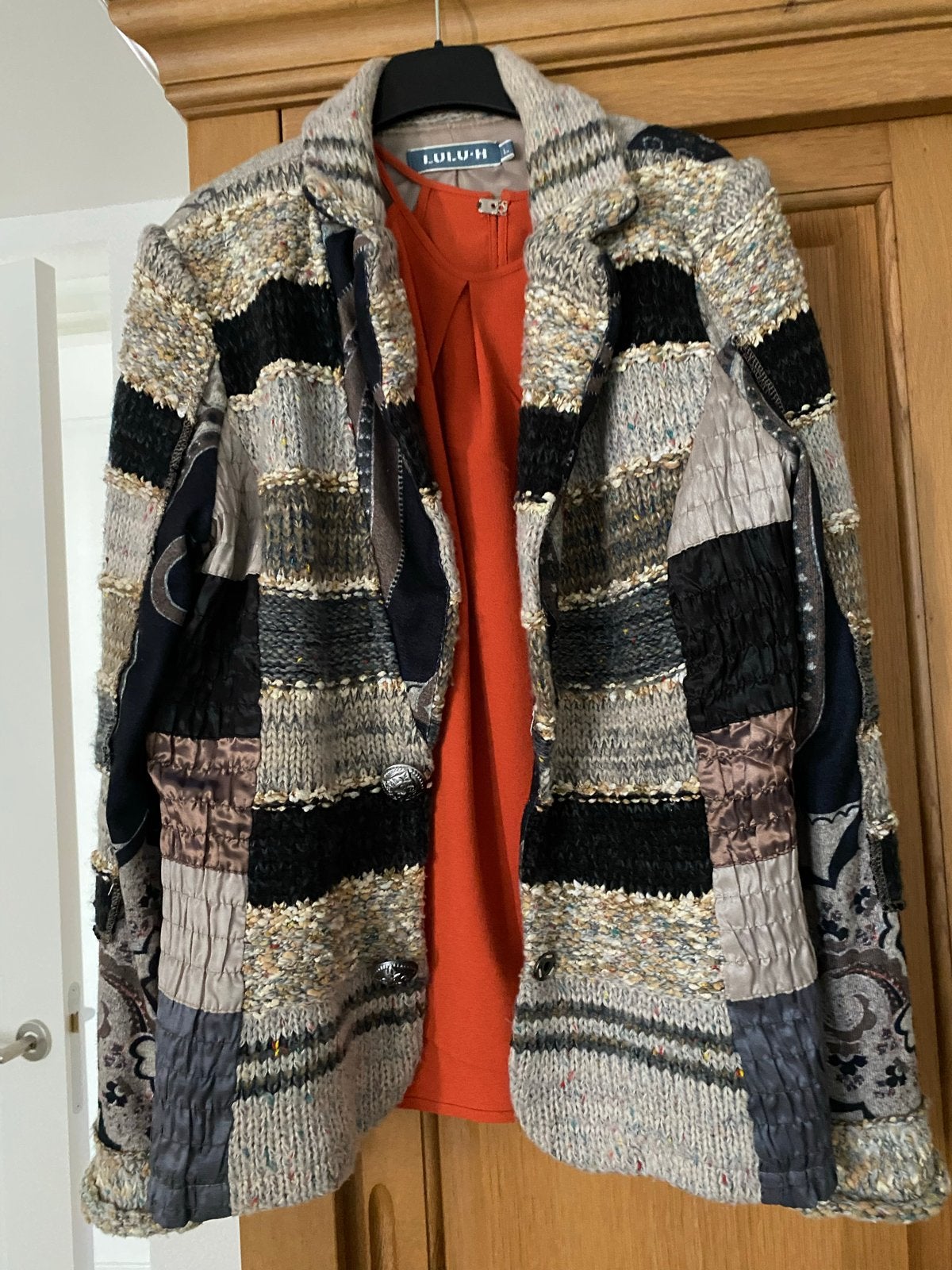 LULU-H Patchwork Blazer/Jasje Maat L met topje, Ophalen of Verzenden, Gedragen, Maat 42/44 (L), Meerkleurig