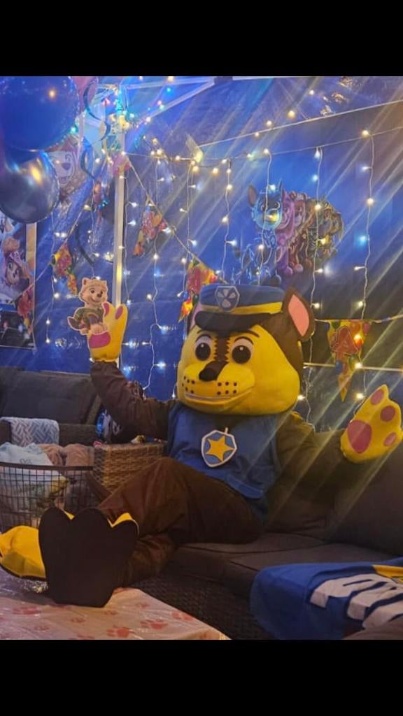 Paw Patrol Chase Mascotte Kostuum - Perfect voor Feestjes!, Ophalen, Zo goed als nieuw, Pak of Jurk
