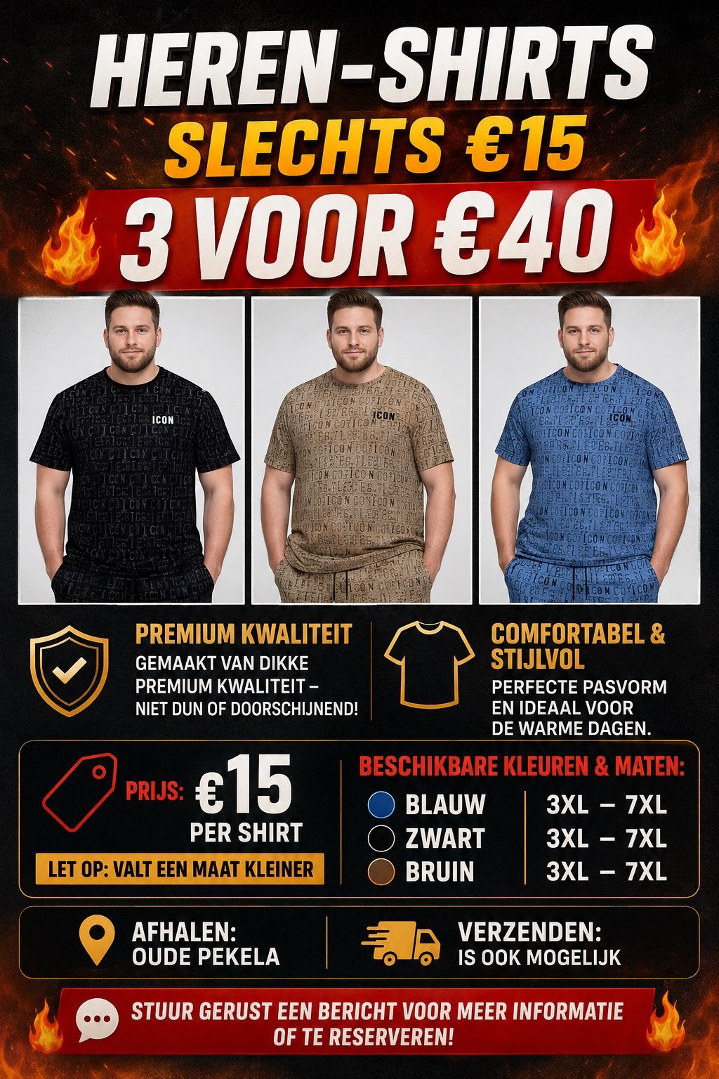 Diverse t-shirts icon tot 7xl, Kleding | Heren, Ophalen of Verzenden, Nieuw, Overige maten