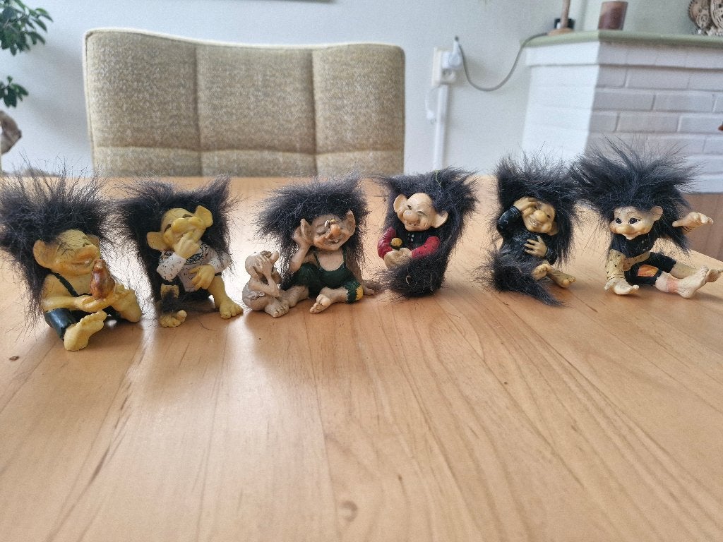 6 Noorse trollenfiguurtjes, Ophalen of Verzenden, Zo goed als nieuw, Fantasy