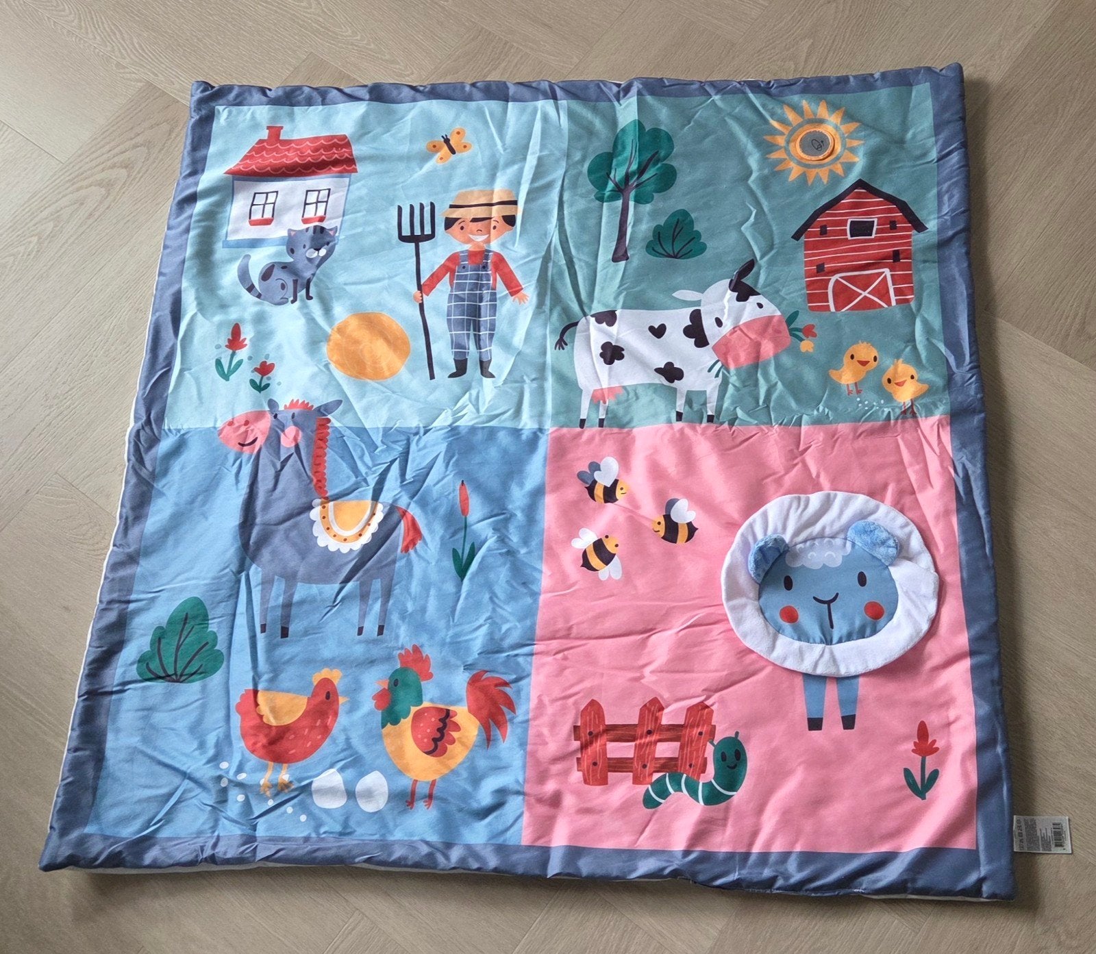 Boxkleed / speelkleed boerderij thema 98cm x 98cm, Ophalen of Verzenden, Zo goed als nieuw