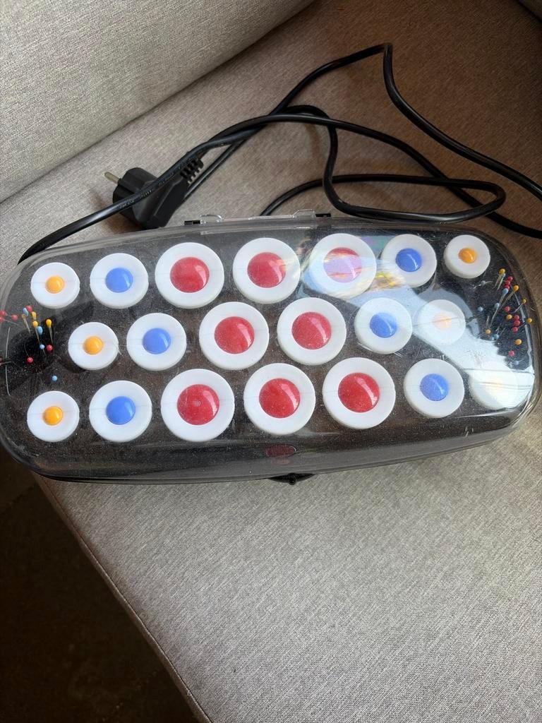 Verwarmde krulset met diverse maten krulspelden, Ophalen of Verzenden, Zo goed als nieuw, Haarverzorging