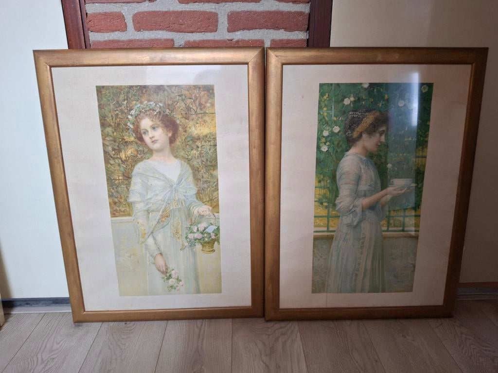 2 Schilderijen groot, Huis en Inrichting, Ophalen of Verzenden, Zo goed als nieuw, Hout
