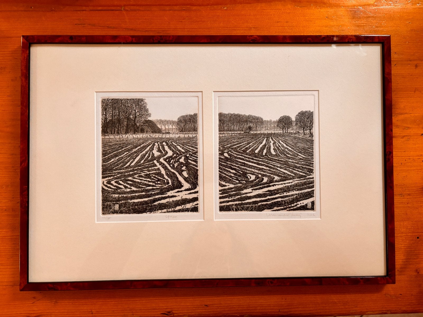 Wim van der Meij - Etsen 'Sporen' en 'Uren van de dag', 2000 tot heden, Ets, Ophalen of Verzenden, Gesigneerd
