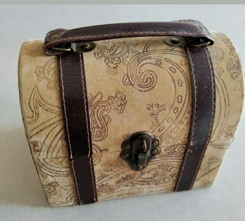 Schatkistje,opbergkastje,hout,Fluweel,Leer,slotje,snuisterij, Huis en Inrichting, Woonaccessoires | Kisten, Minder dan 50 cm, Minder dan 50 cm