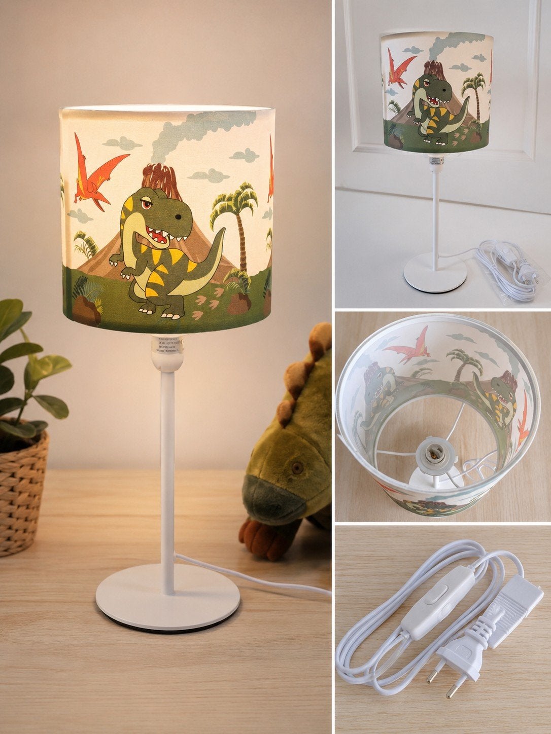Pacohome Nachtlamp voor kinderen - Dinosaurus thema, stevig, Ophalen of Verzenden, Nieuw, Meerkleurig