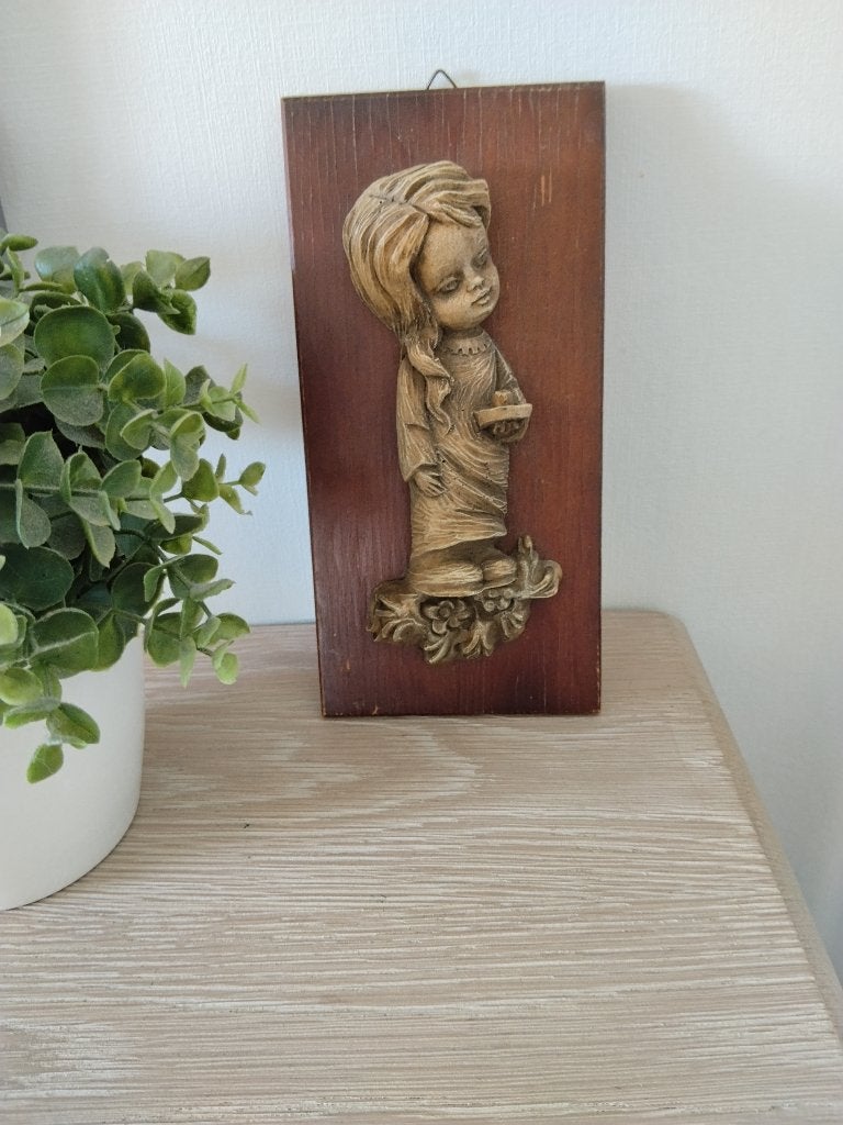 vintage houten wanddecoratie, Ophalen of Verzenden, Zo goed als nieuw, Hout