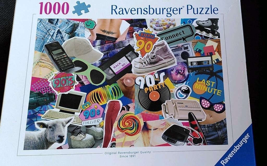 Legpuzzel 1.000 stukjes in 90's thema, Ophalen of Verzenden, 500 t/m 1500 stukjes, Zo goed als nieuw, Legpuzzel