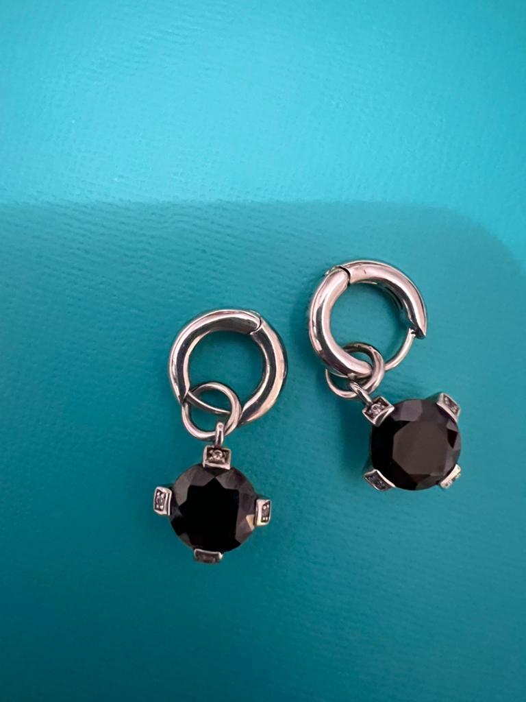 Merii creolen en onyx hanger, Hangers, Zwart, Ophalen of Verzenden, Zo goed als nieuw