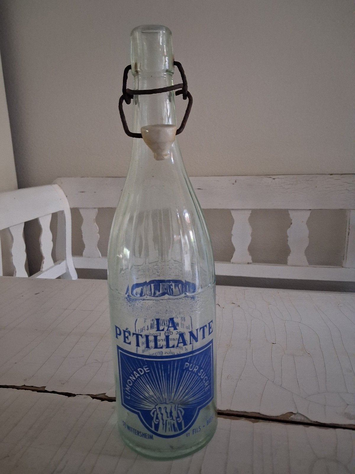 Vintage limonadefles 'La Pétillante' met beugelsluiting, Ophalen of Verzenden
