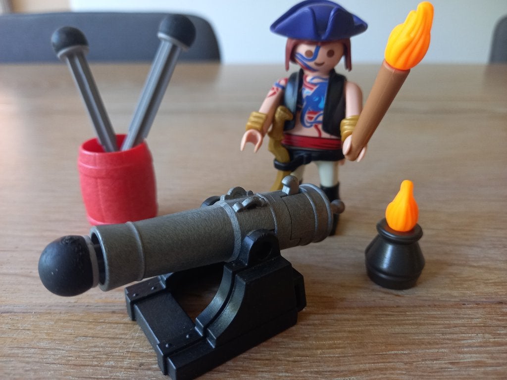 Playmobil Piraat met kanon - 5413 COMPLEET, Ophalen of Verzenden, Zo goed als nieuw, Complete set