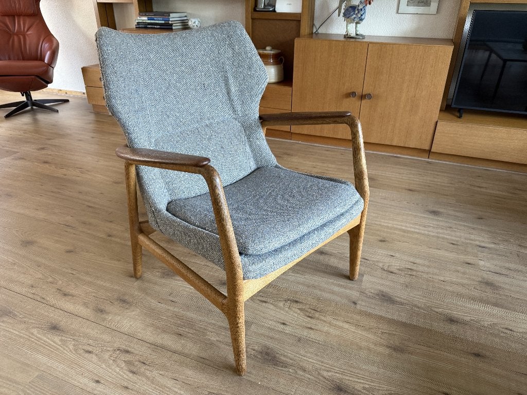 Bovenkamp damesfauteuil Aksel Bender Madsen 1963 eiken&teak, Hout, Minder dan 75 cm, 125 cm of meer, Zo goed als nieuw