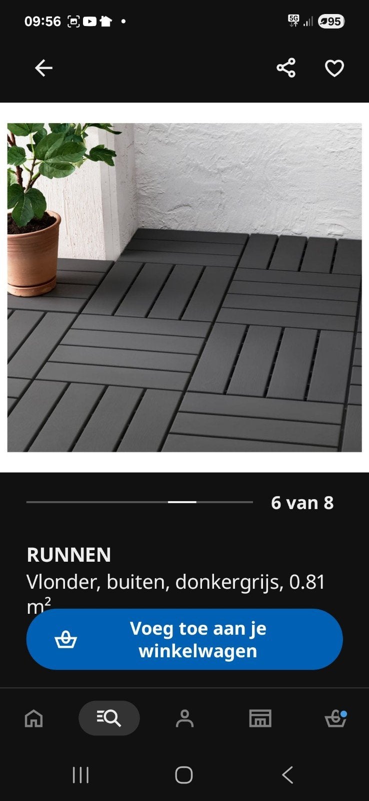 Runnen ,vlonders donkergrijs van de Ikea, Ophalen of Verzenden, Kunststof