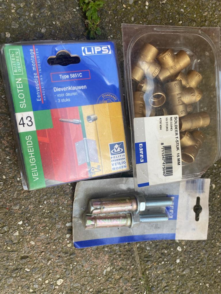 Soldeer T-stukken, Keilbouten & Dievenklauwen Set, Ophalen of Verzenden, Nieuw, Koper of Messing, Overige typen