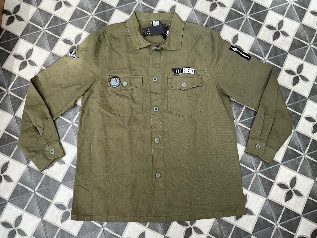 Military Shirt - Shacket kaki van Volbeat Maat L, XL, XXL, Kleding | Heren, Military Shirt - Shacket kaki van Volbeat Maat L, XL, XXL