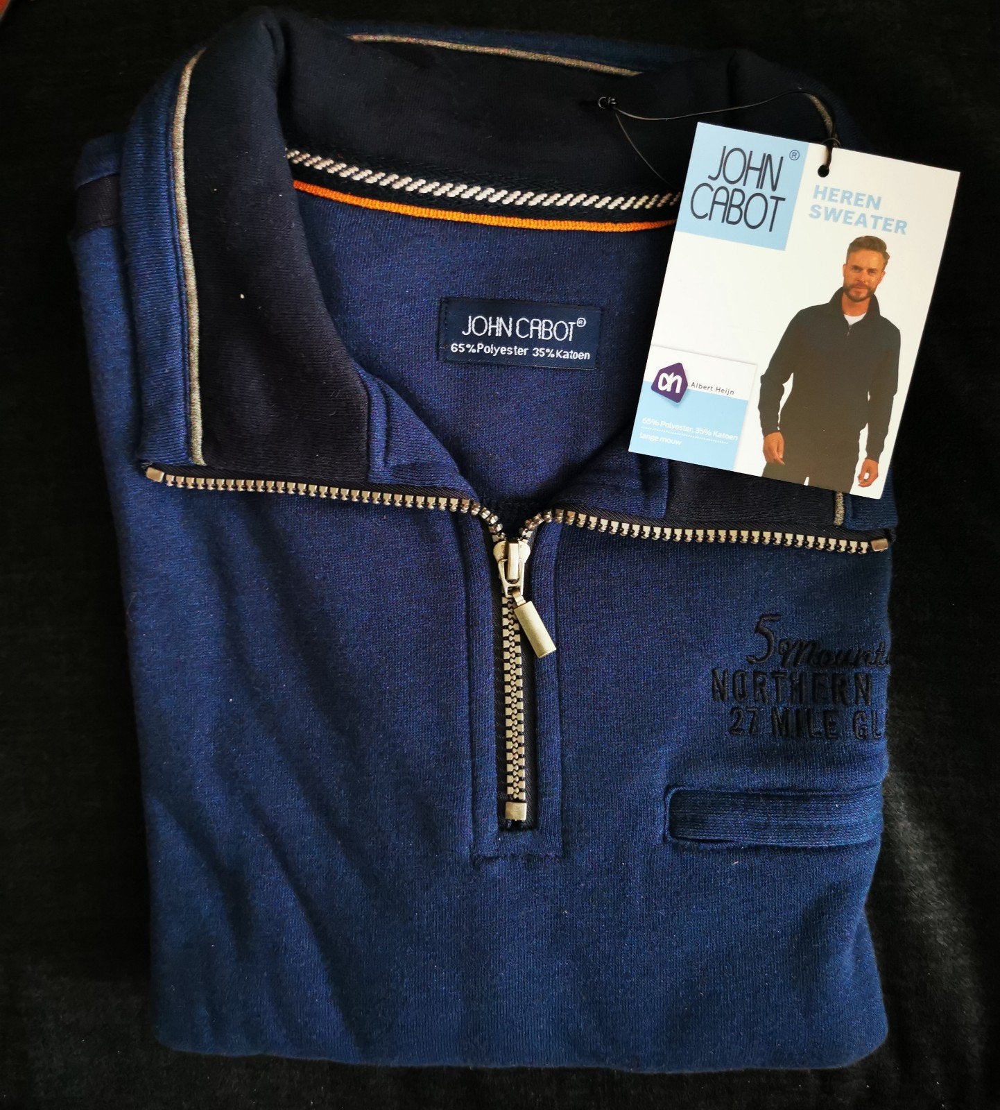 John Cabot Heren Sweater - Nieuw - Maat L - Donkerblauw, Ophalen of Verzenden