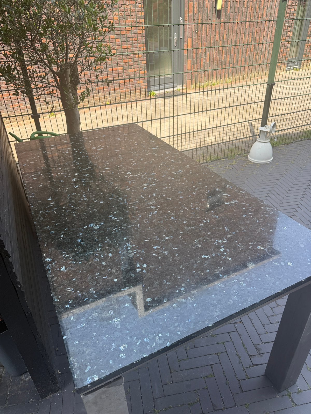 eettafel tuintafel marmer graniet zwart 180x90, Huis en Inrichting, Tafels | Eettafels, Ophalen, 50 tot 100 cm, Zo goed als nieuw