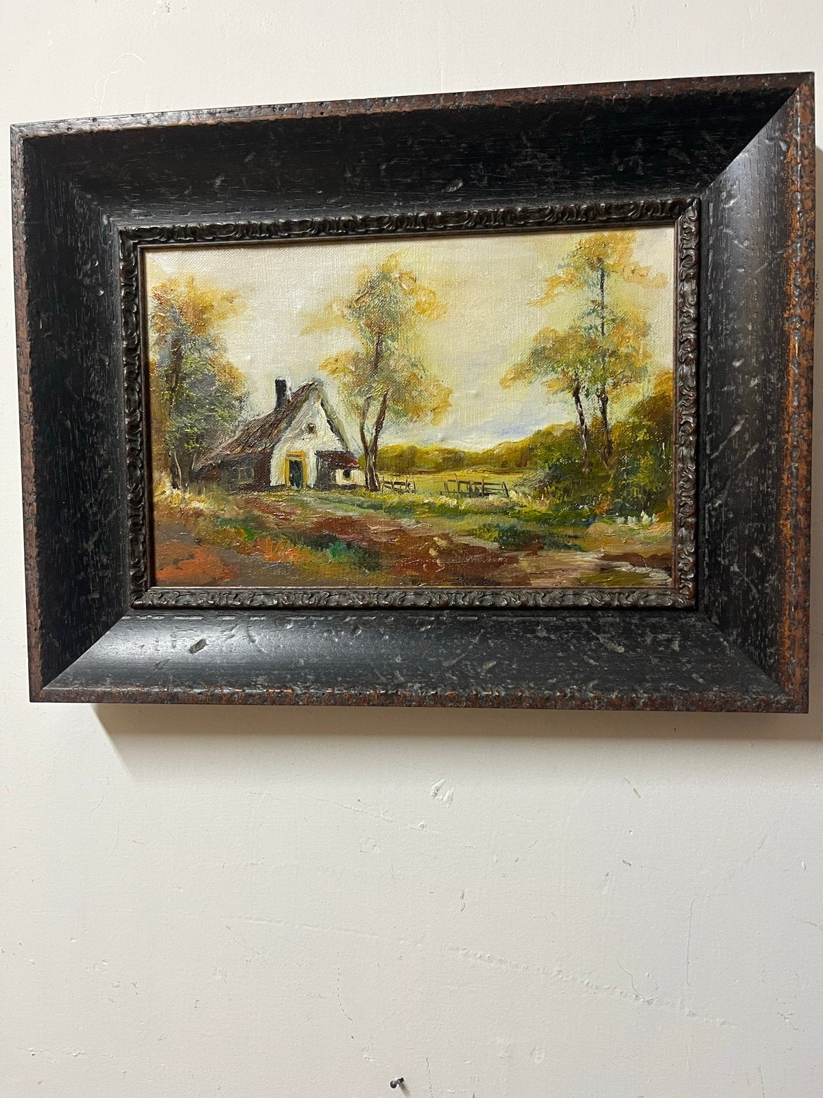 Klassiek olieverfschilderij op linnen, Antiek en Kunst, Doek, Ophalen of Verzenden, Olieverf, Klassiek