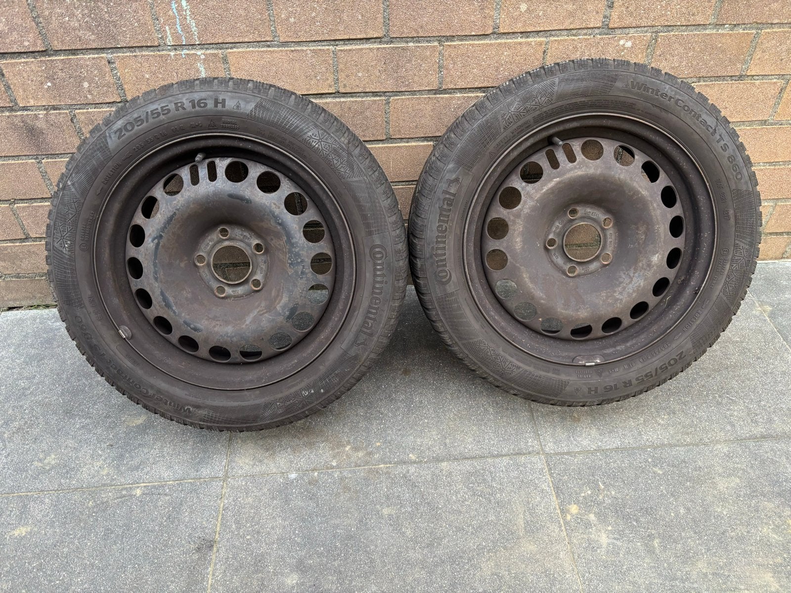 2 Winterbanden op stalen velg (Opel Zafira bj 2008), Ophalen, Gebruikt