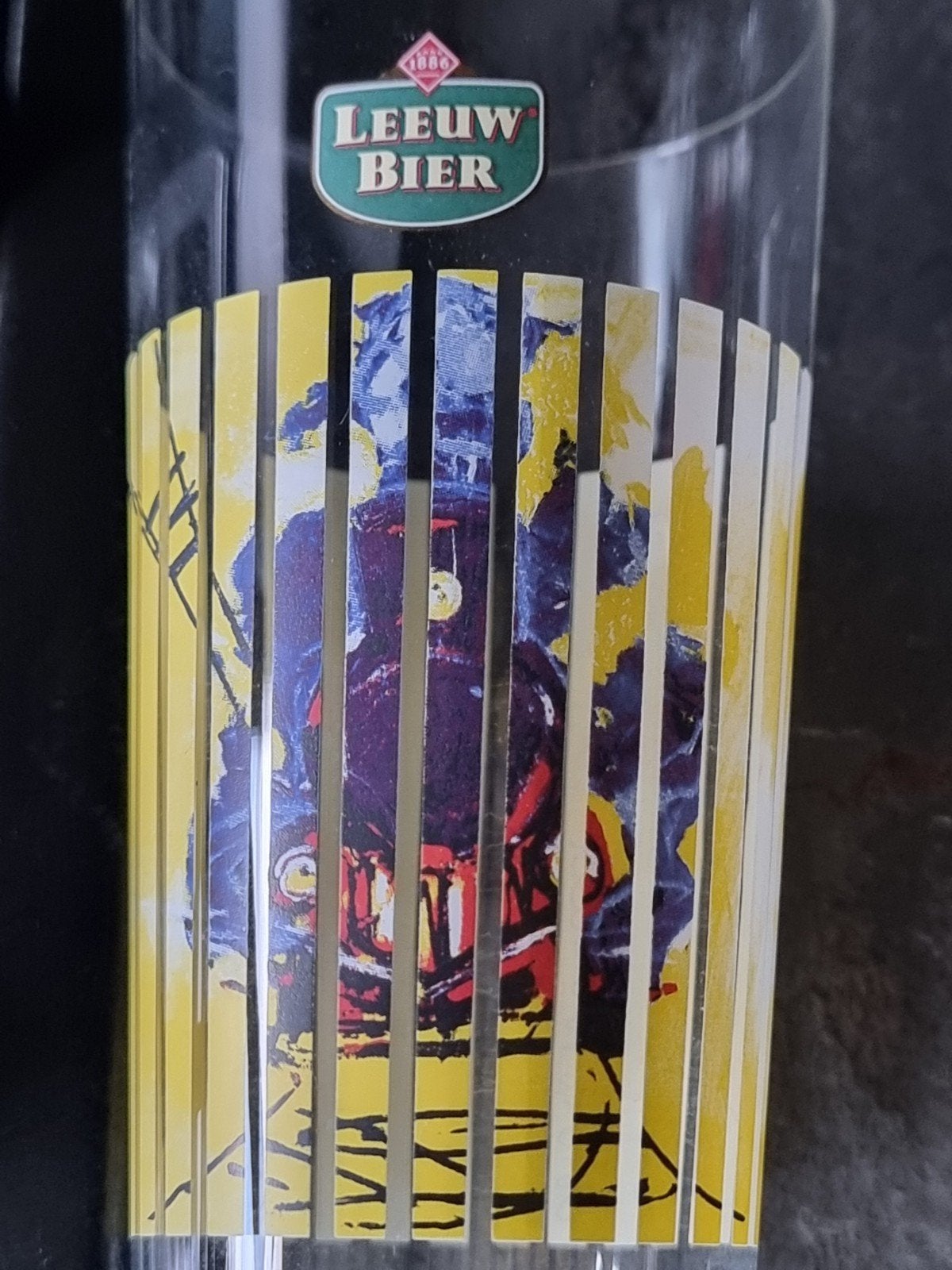 Leeuw Bier glas met uniek design - Zo goed als nieuw, Verzamelen, Ophalen of Verzenden, Nieuw, Glas of Glazen, Leeuw