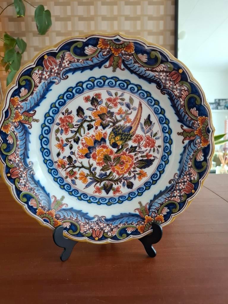 Antiek wandbord Koninklijke Tichelaar Makkum - Polychroom, Ophalen of Verzenden