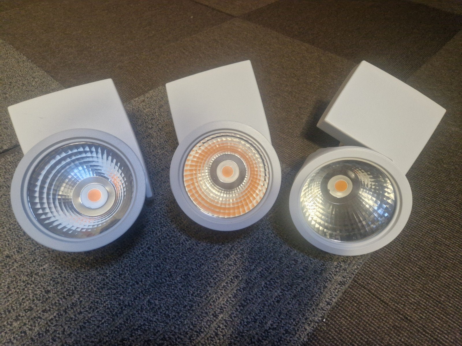 Set van 3 LED Opbouwspots - Wit, Richtbaar, Huis en Inrichting, Ophalen, Led-lamp, Gebruikt, 60 watt of meer
