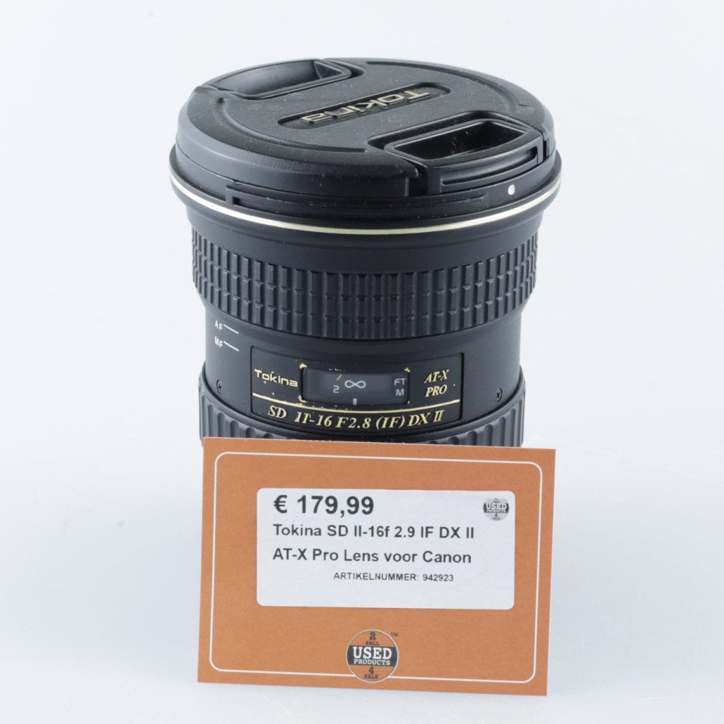 Tokina SD II-16f 2.9 IF DX II AT-X Pro Lens voor Canon, Audio, Tv en Foto, Tokina, Zo goed als nieuw, Support@tokina.com, 1-16-6, Akasaka, Minato-ku, 
Tokyo 107-0052
Japan