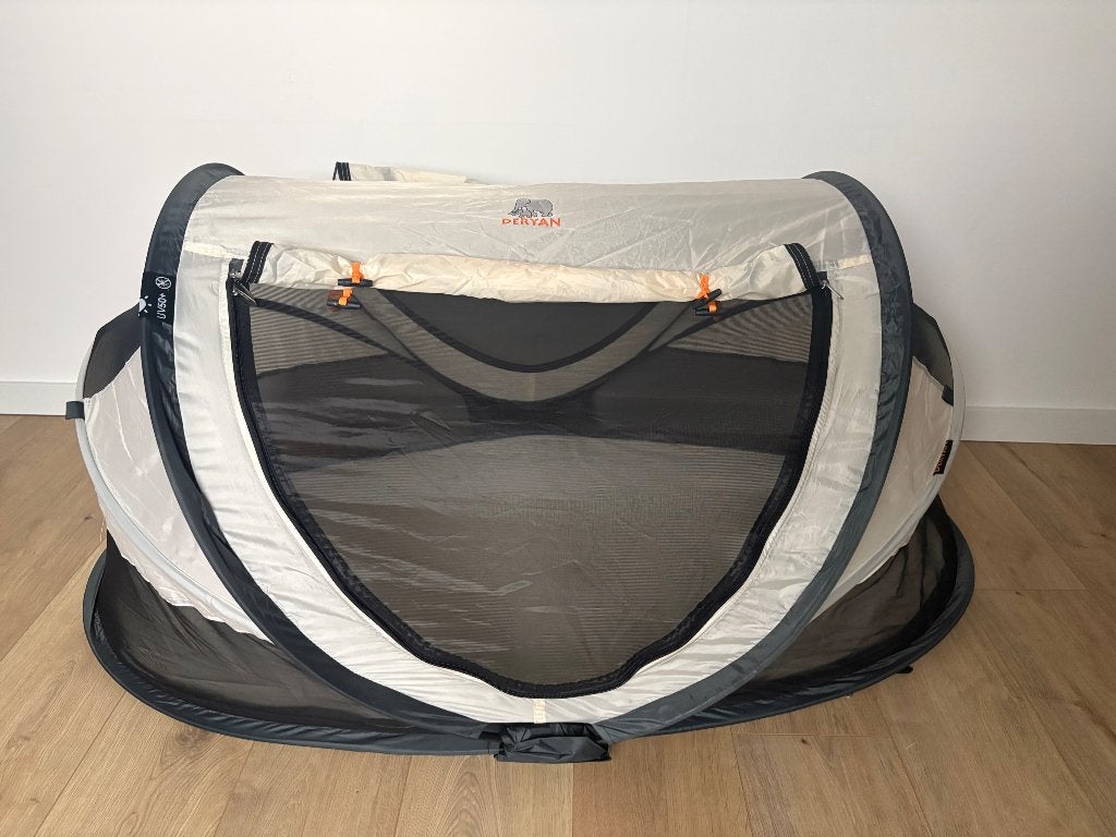Deryan Peuter Luxe Campingbedje incl zelfopblaasbare matras, Ophalen of Verzenden, Zo goed als nieuw, Reisbedje