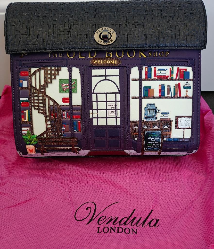 Paarse handtas Vendula London The Old Bookshop, Ophalen of Verzenden, Nieuw, Paars, Handtas