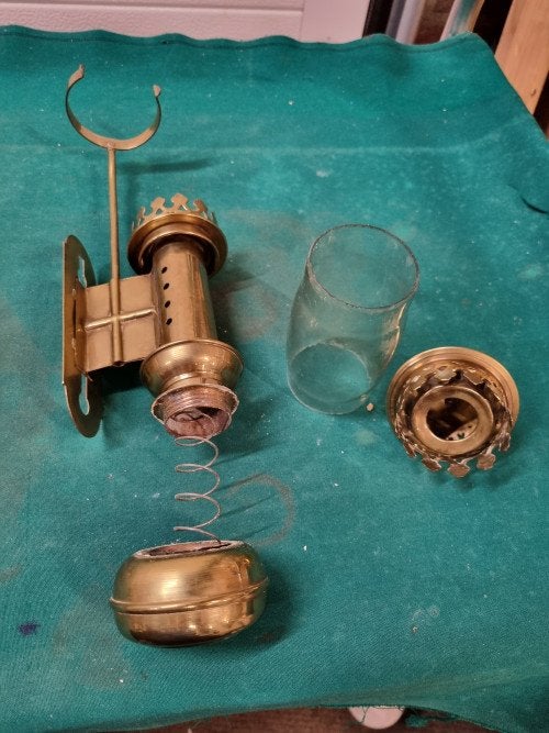 Foto 4 van kaarslamp antiek koper vintage