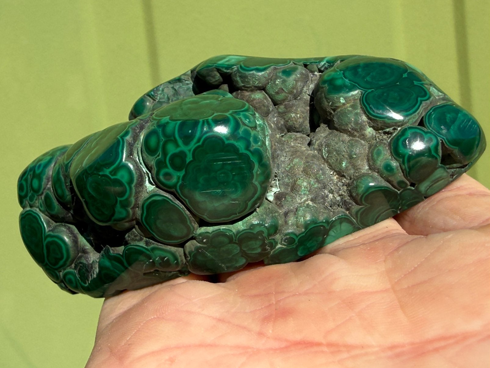 Nr 220 Malachiet vrijevorm Freeform mineralen uit Congo, Ophalen of Verzenden, Mineraal
