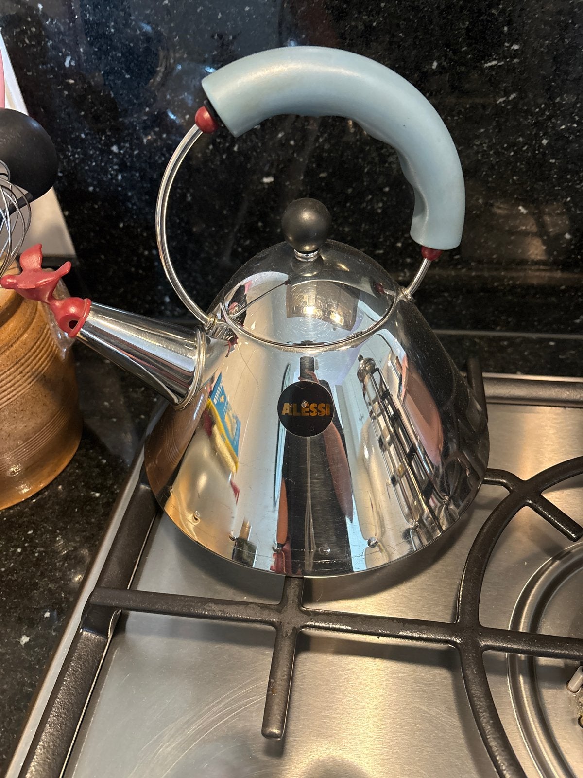 Alessi fluitketel - Designklassieker voor uw keuken, Gebruikt, Zilver, Ophalen, Theepot/fluitketel