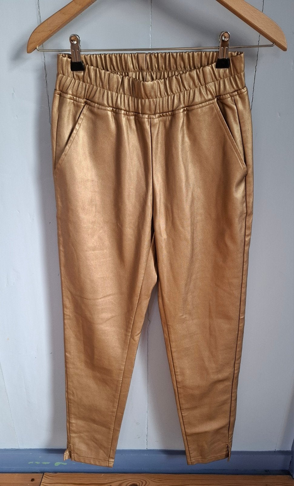 Goudkleurige "Costes" Rebel dames broek. Mt.S/M., Ophalen of Verzenden, Zo goed als nieuw, Costes, Maat 36 (S)