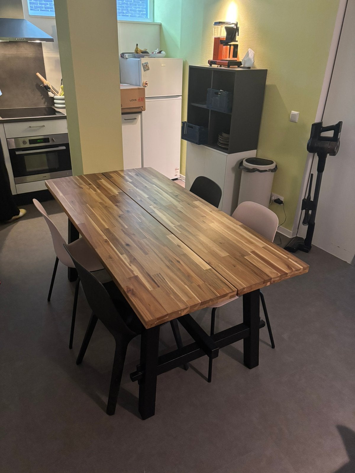 Eettafel 160x80 cm en stoelen – zeer nette staat – €75/€15ps, Ophalen, 50 tot 100 cm, Zo goed als nieuw, 150 tot 200 cm