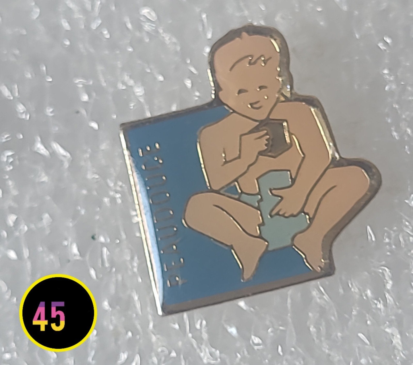 Vintage Pin Baby Peaudouce Luier Reclame, Verzenden