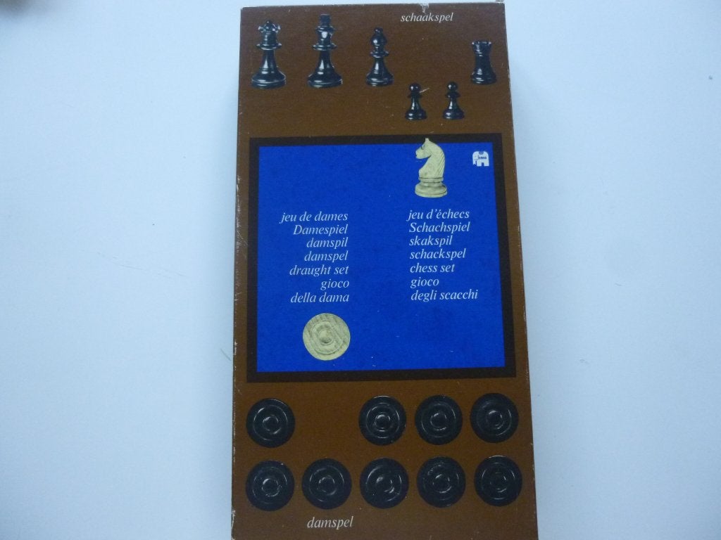 compleet schaakspel en dammen, Jumbo spel, met speluitleg, Een of twee spelers, Verzenden, Zo goed als nieuw, Jumbo spellen