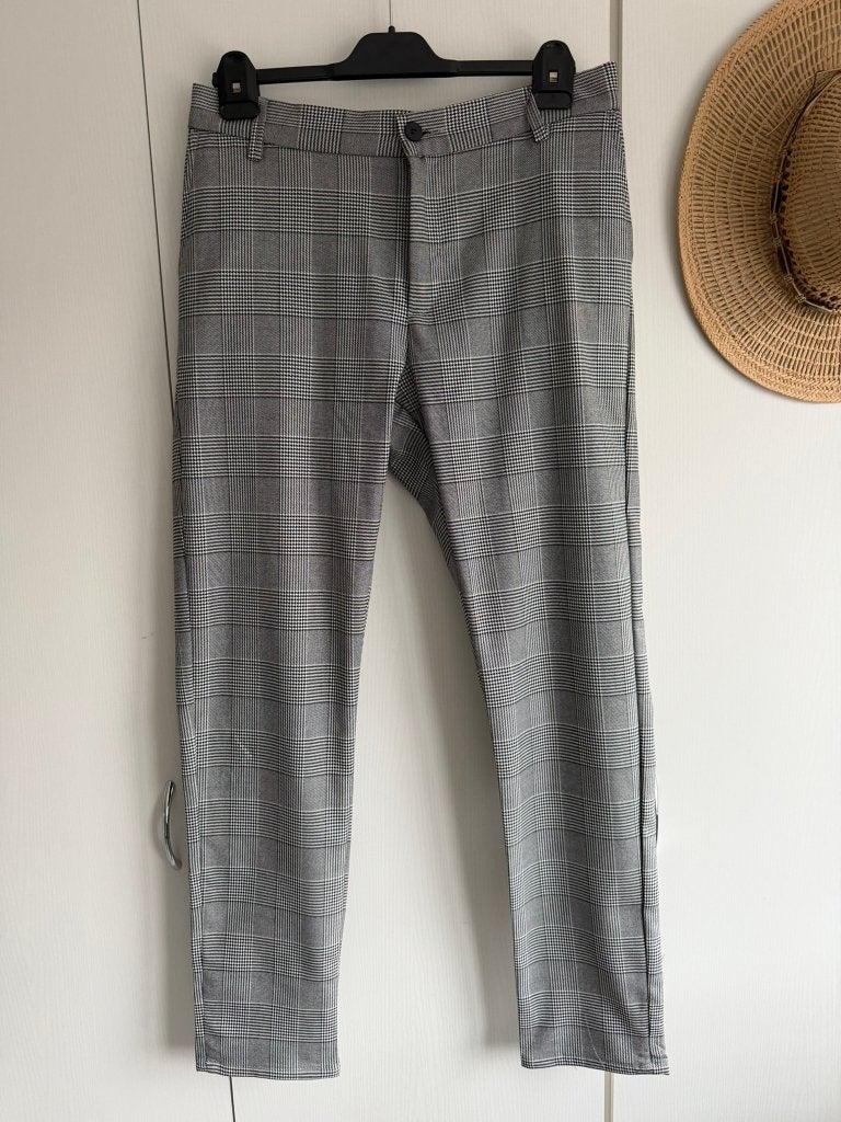 ZGAN > Zwart/Witte Visgraat Broek /maat XL/ Daily Aesthetikz, Kleding | Heren, Broeken en Pantalons, Verzenden, Zwart, Maat 56/58 (XL)