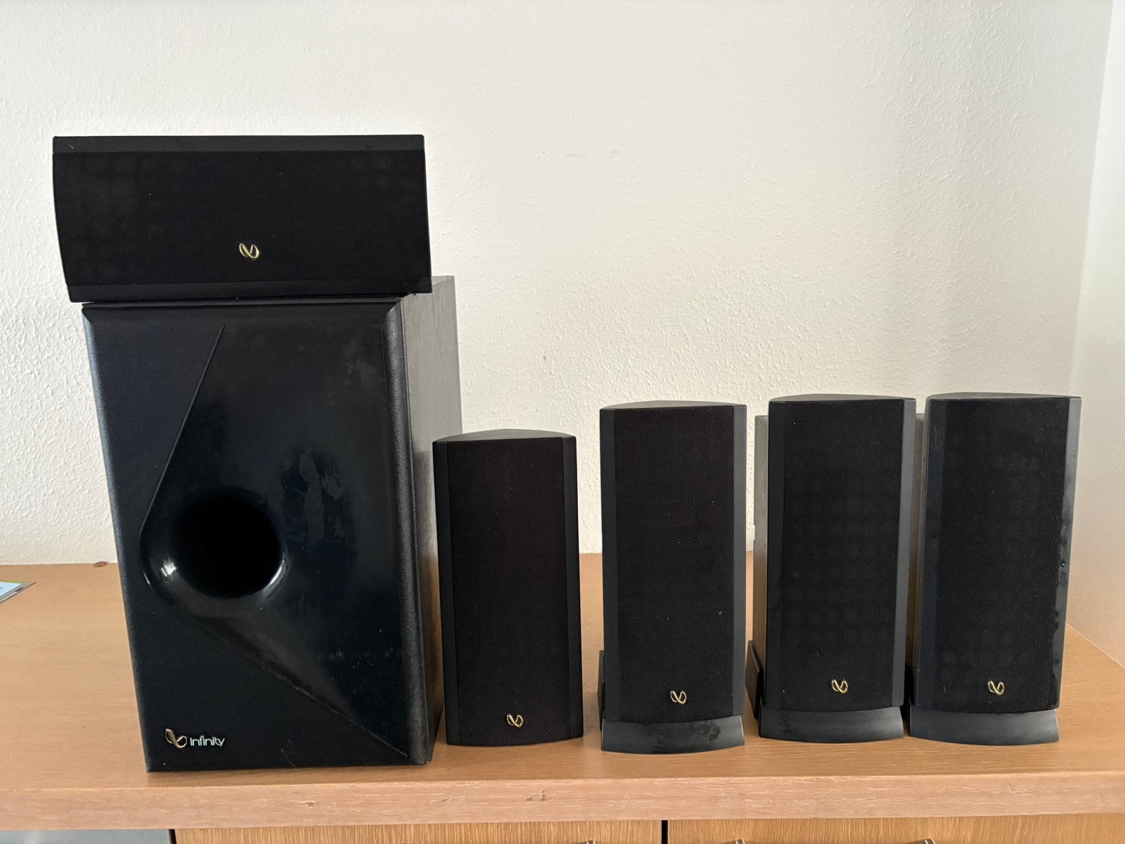 Infinity Minuette surround set met subwoofer, Overige merken, Gebruikt, 70 watt of meer, Ophalen of Verzenden